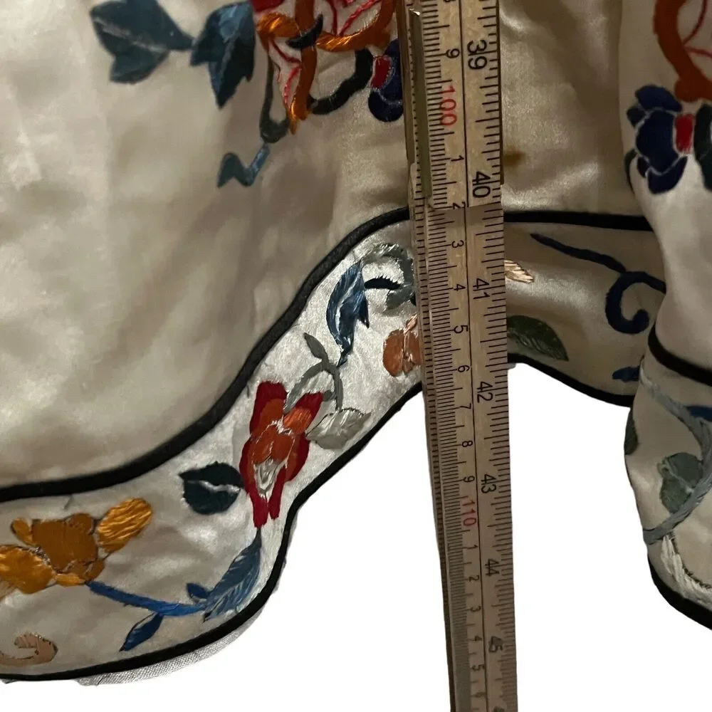 Chinese Silk Robe Qing Dynasty Antique Koi Fish Embroidered Brought US WWII Era